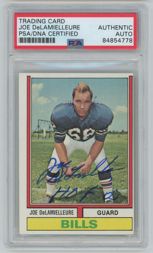 1974 Topps Joe DeLamielleure Rookie Card Auto - PSA/DNA