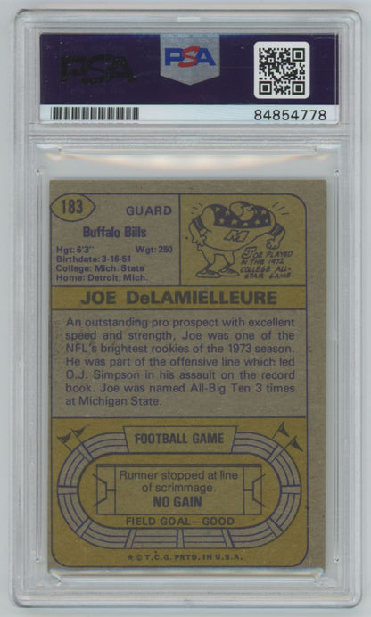 1974 Topps Joe DeLamielleure Rookie Card Auto - PSA/DNA