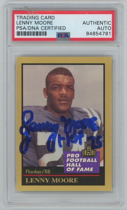 1991 Enor Hall of Fame Lenny Moore Auto - PSA/DNA