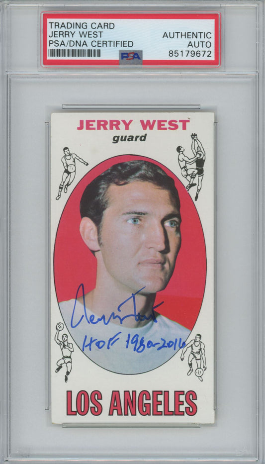 1969 Topps #90 Jerry West "HOF 1980-2010" Auto - PSA/DNA (9672)