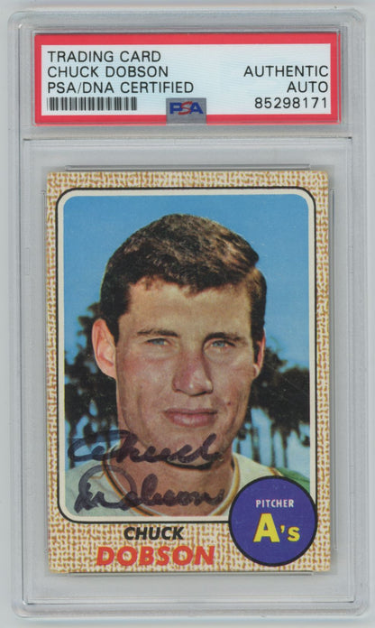 1968 Topps Chuck Dobson Auto - PSA/DNA Authentic (8171)