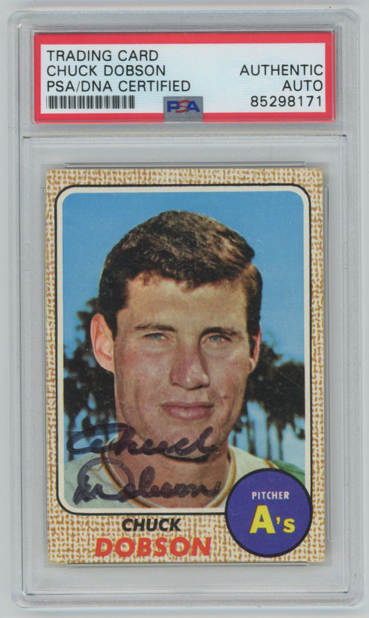 1968 Topps Chuck Dobson Auto - PSA/DNA Authentic (8171)