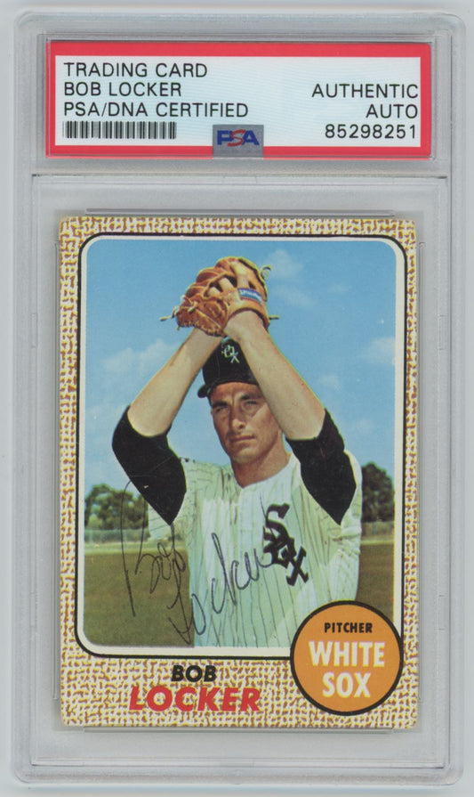 1968 Topps Bob Locker Auto - PSA/DNA Authentic (8251)