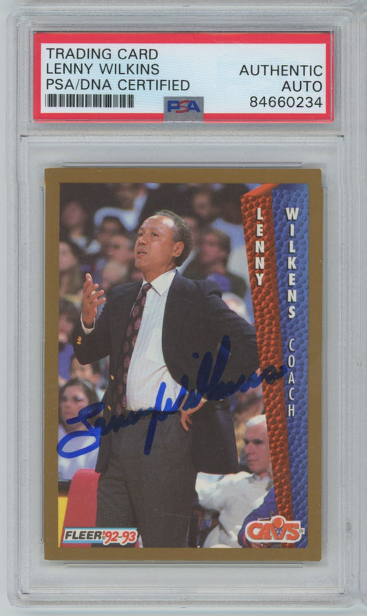 1992 Fleer #45 Lenny Wilkens Auto - PSA/DNA Authentic