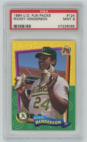 1994 Upper Deck Fun Packs Rickey Henderson #124 - PSA 9