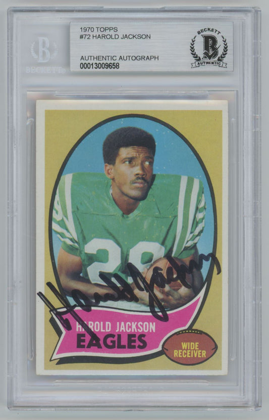 1970 Topps Harold Jackson Rookie Card Auto - Beckett Authentic