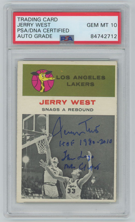 1961 Fleer #66 Jerry West Auto Inscription - PSA/DNA Gem 10 Auto grade