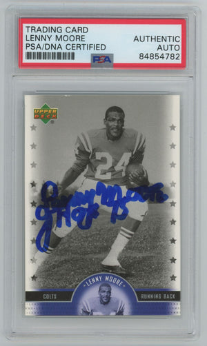 2005 UPPER DECK NFL Legends Lenny Moore Auto - PSA/DNA