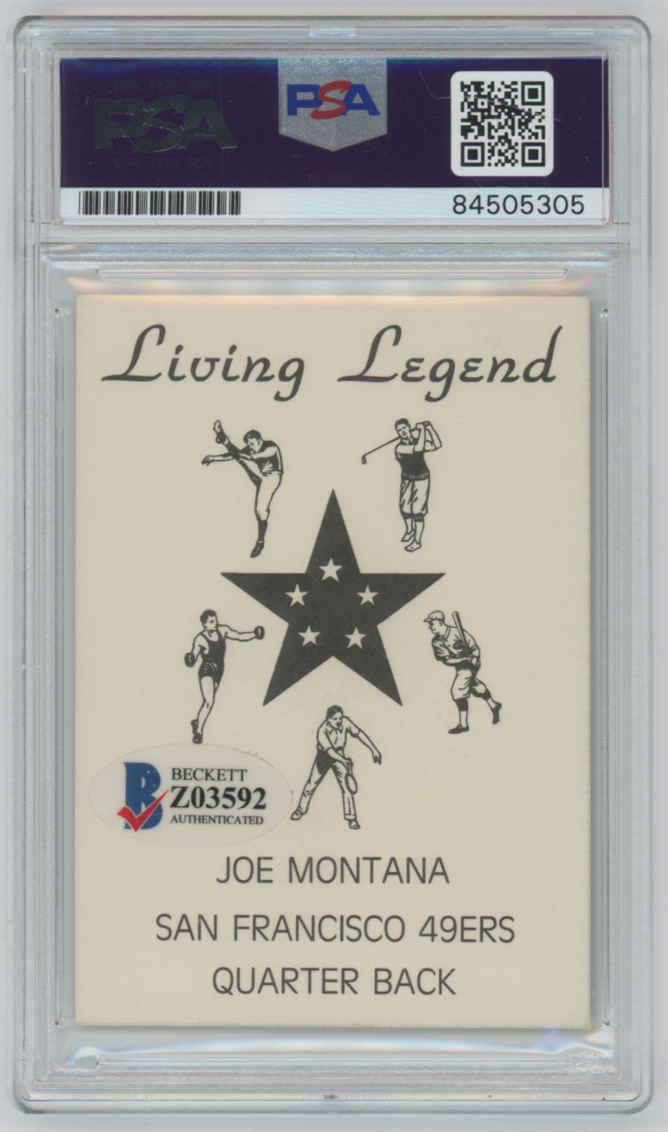 Living Legends Joe Montana Auto - PSA/DNA Authentic