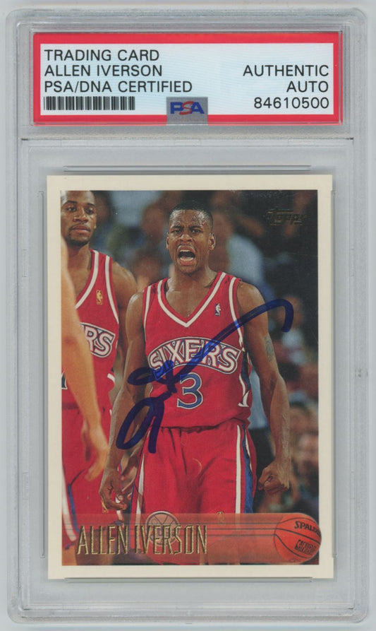 1996 Topps Allen Iverson Rookie Auto - PSA/DNA Authentic (0500)