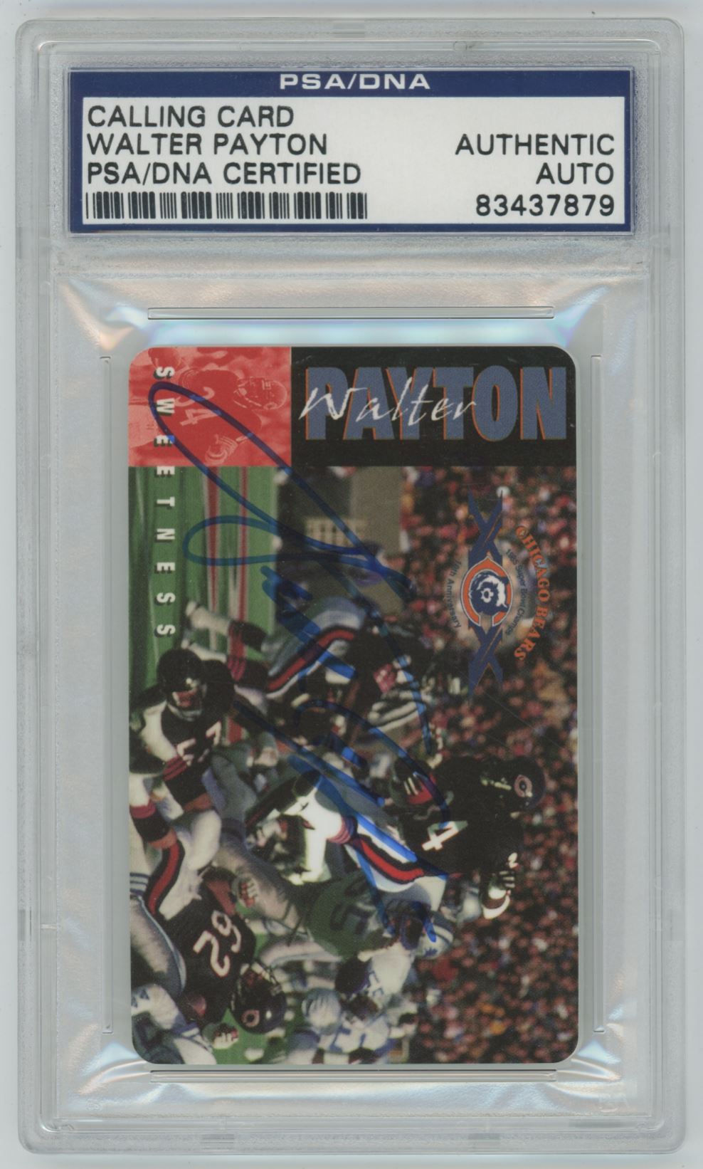 1995 Chicago Bears Calling Card Walter Payton Auto - PSA/DNA Authentic