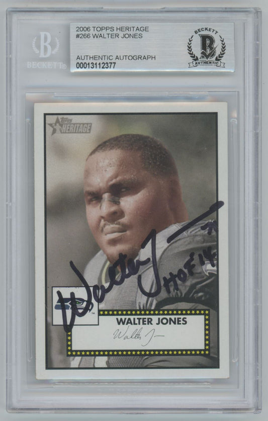 2006 Topps Heritage Walter Jones #266 Auto - Beckett Authentic