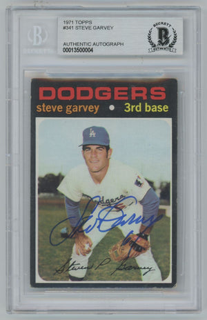 1971 Topps Steve Garvey #341 Auto ROOKIE CARD - Beckett Authentic (0004)