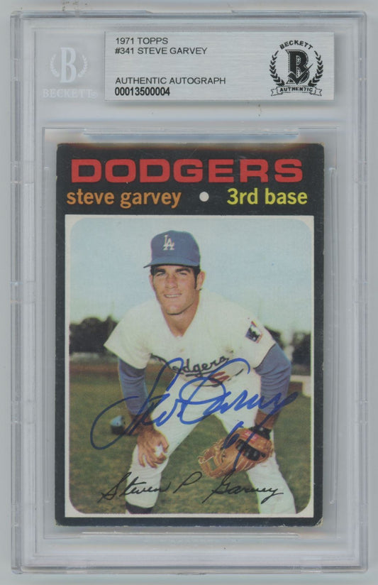 1971 Topps Steve Garvey #341 Auto - Beckett Authentic (0004)