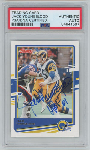 2020 Donruss Jack Youngblood Auto - PSA/DNA Hof '01 Inscription