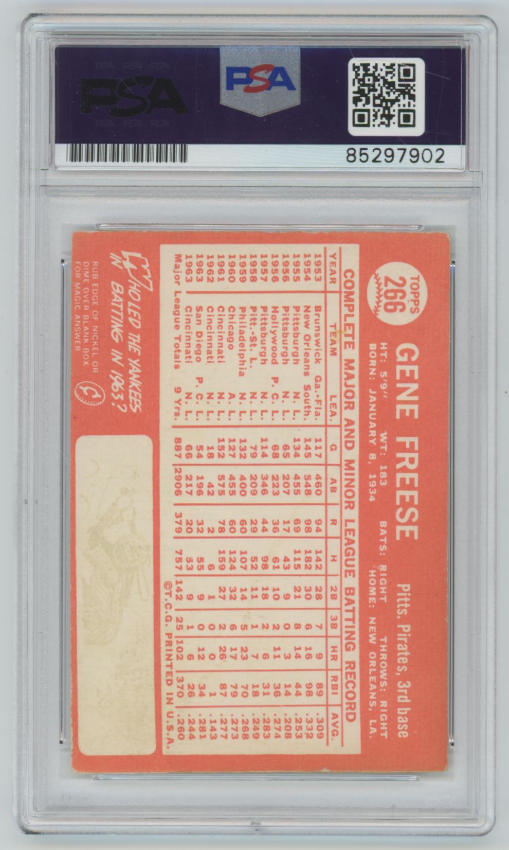 1964 Topps Gene Freese Auto - PSA/DNA Authentic