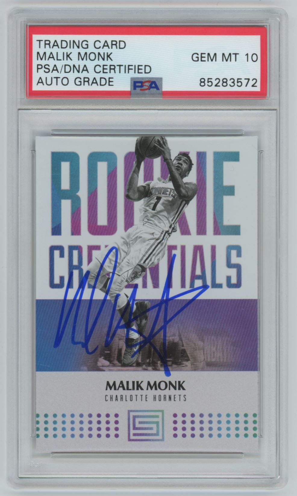 2017 Panini Status Malik Monk PSA/DNA Auto Gem 10