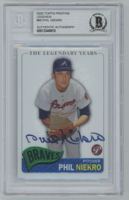 2005 Topps Pristine Legends Phil Niekro Auto - Beckett Authentic