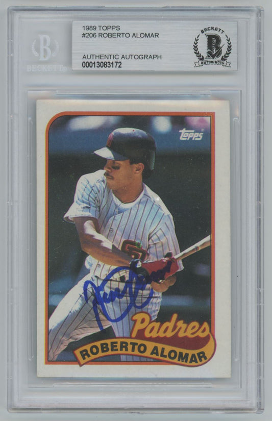 1989 Topps Roberto Alomar Auto - Beckett Authentic