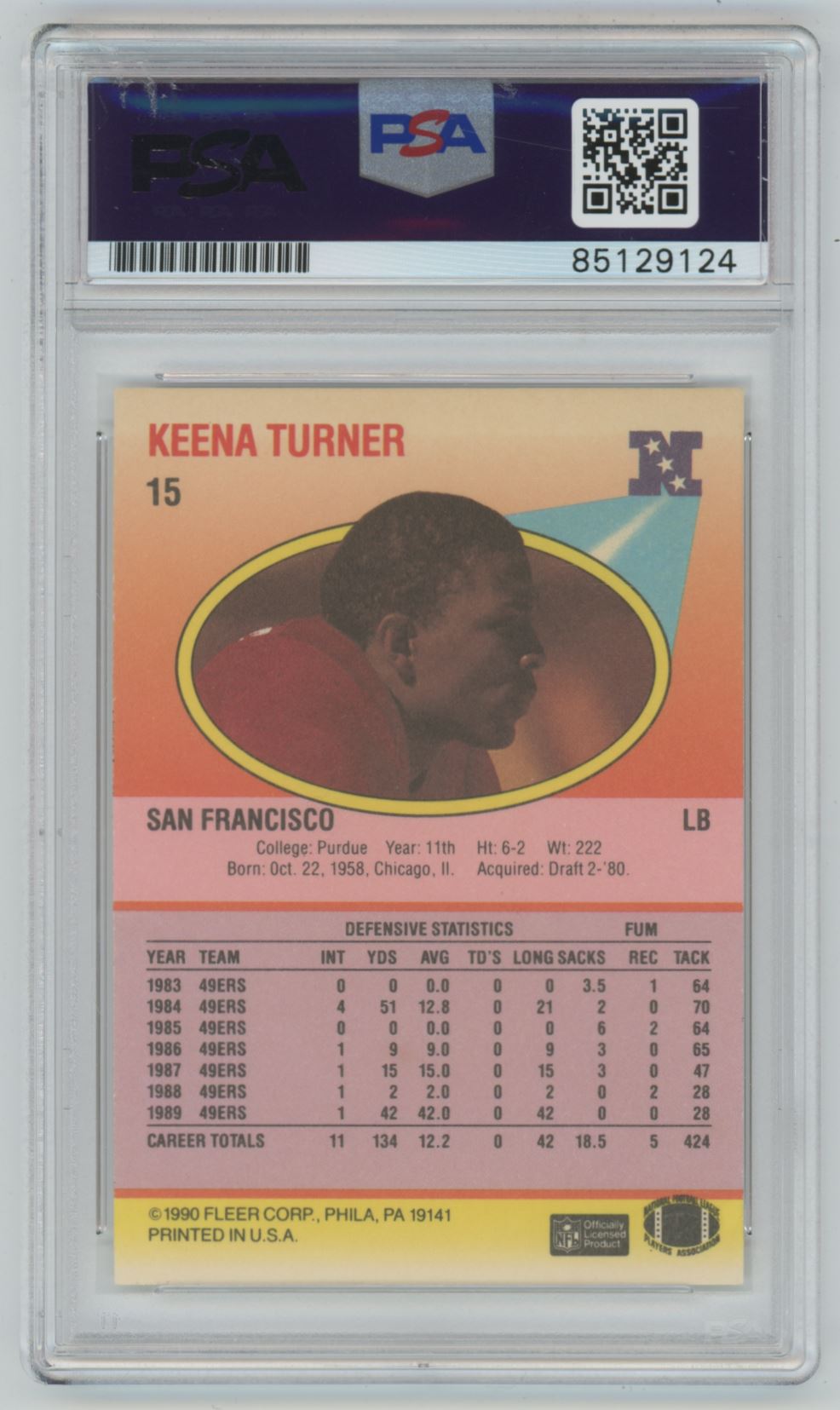 1990 Fleer Kenna Turner Auto - PSA/DNA