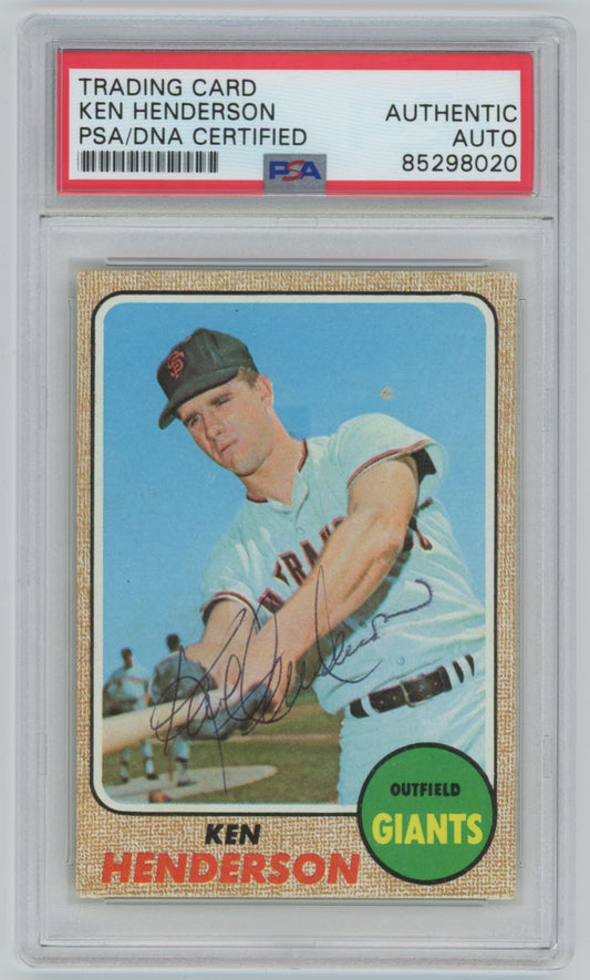 1968 Topps Ken Henderson Auto - PSA/DNA Authentic (8020)