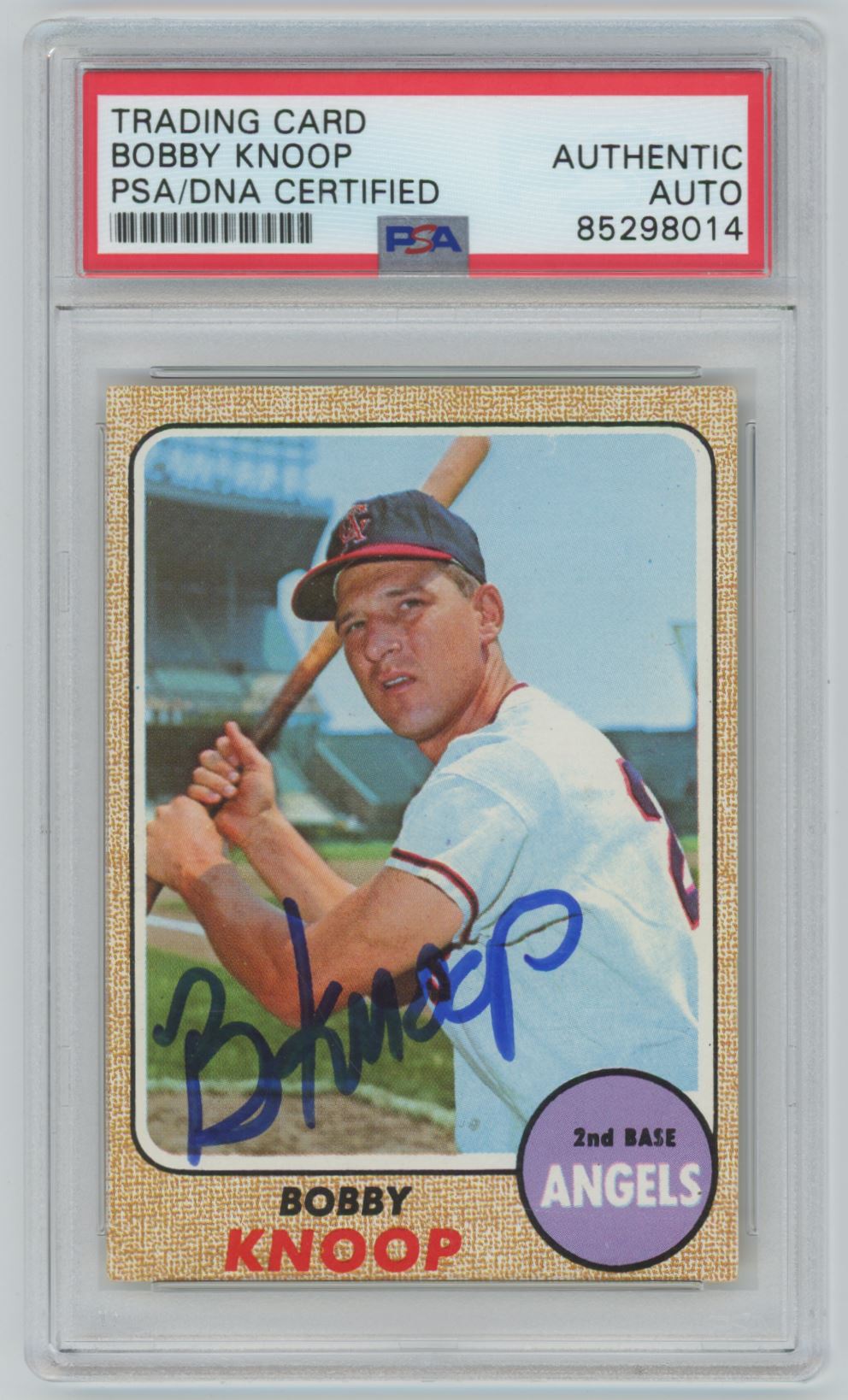 1968 Topps Bobby Knoop Auto - PSA/DNA Authentic (8014)