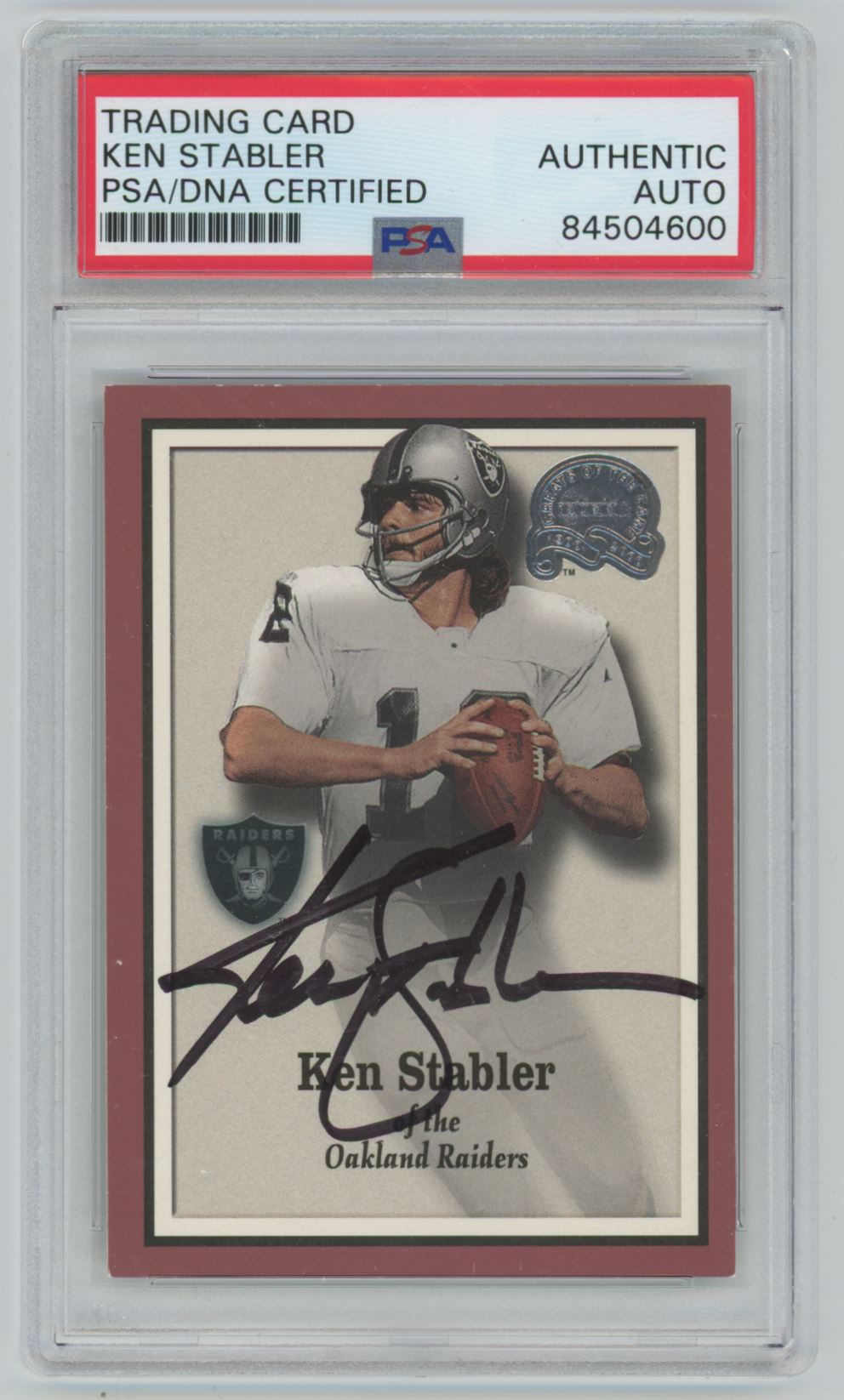 2000 Fleer Ken Stabler Auto - PSA/DNA