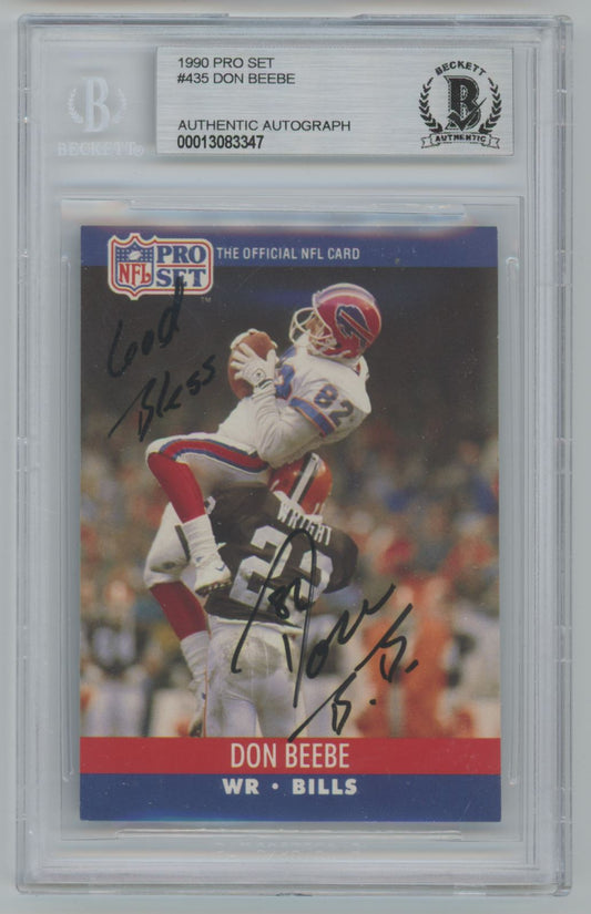 1990 Pro Set Don Beebe Auto - Beckett Authentic