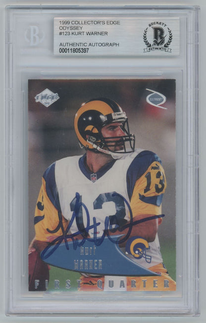 1999 Collector's Edge Odyssey Kurt Warner Rookie Card Auto - Beckett Authentic