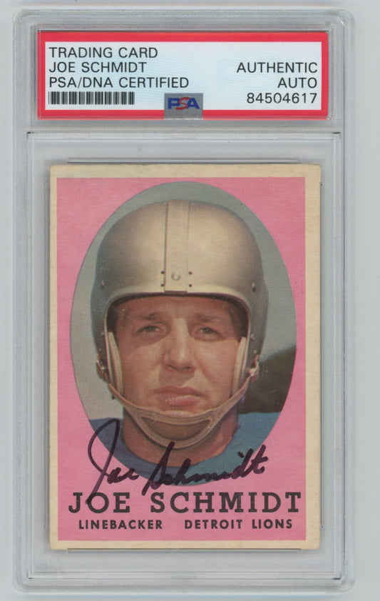 1958 Topps Joe Schmidt #3 Auto - PSA/DNA