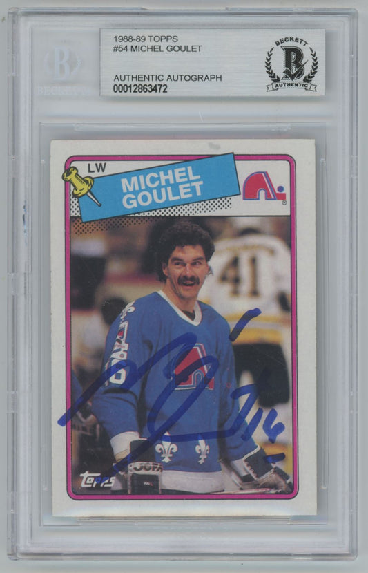 1988-89 Topps Michel Goulet #54 Auto - Beckett Authentic