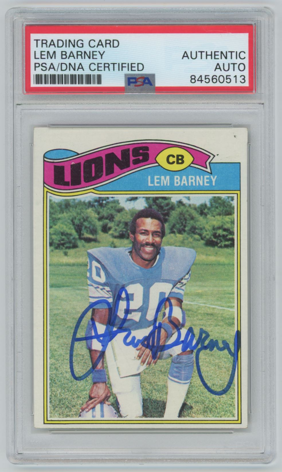 1977 Topps Lem Barney #443 HOF Auto - PSA/DNA