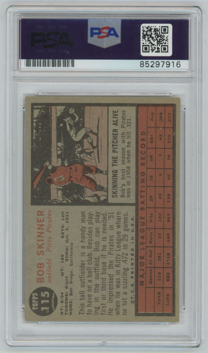 1962 Topps Bob Skinner Auto - PSA/DNA Authentic