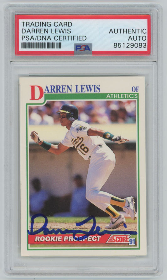 1991 Score Darren Lewis Auto - PSA/DNA