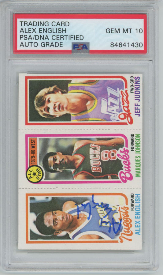 1980 Topps #75 Alex English PSA/DNA - Auto 10 Grade