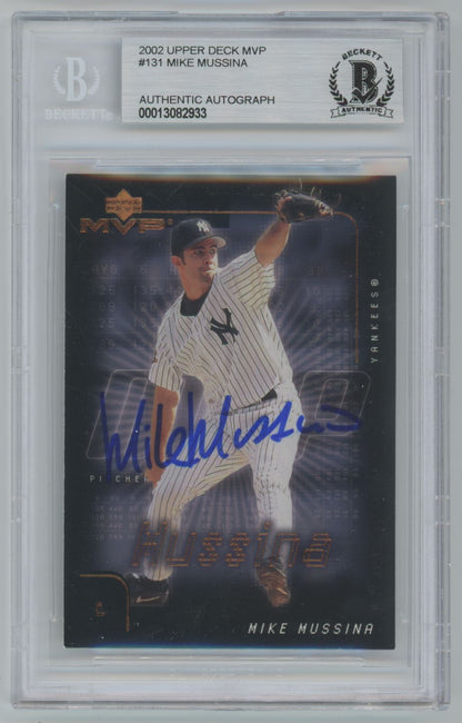 2002 Upper Deck MVP Mike Mussina Auto - Beckett Authentic