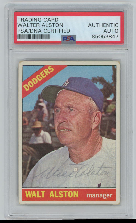 1966 Topps Walter Alston #116 Auto - PSA/DNA