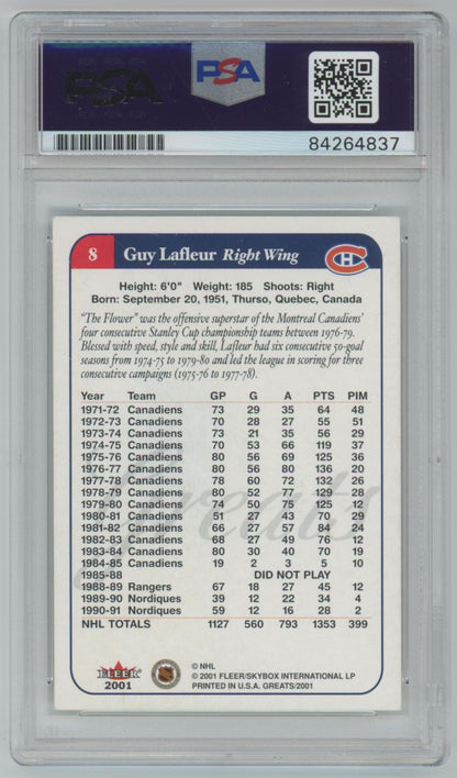 2001 Fleer Greats of the Game Guy Lafleur Auto - PSA/DNA Authentic