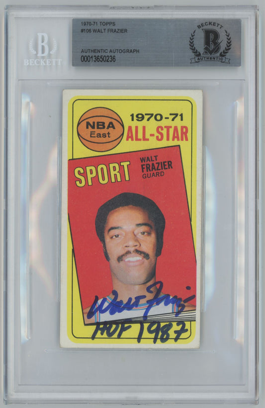 1970-71 Topps Walt Frazier #106 Auto - Beckett Authentic