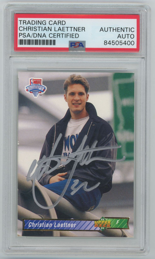 1992 Upper Deck Christian Laettner Rookie Card Auto - PSA/DNA