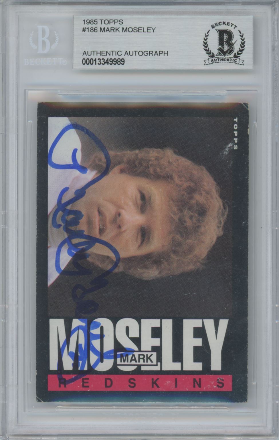 1985 Topps #186 Mark Moseley Auto - Beckett Authentic