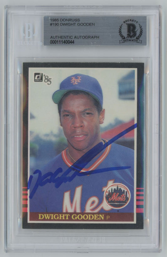 1985 Donruss Dwight Gooden ROOKIE CARD #190 Auto - Beckett Authentic