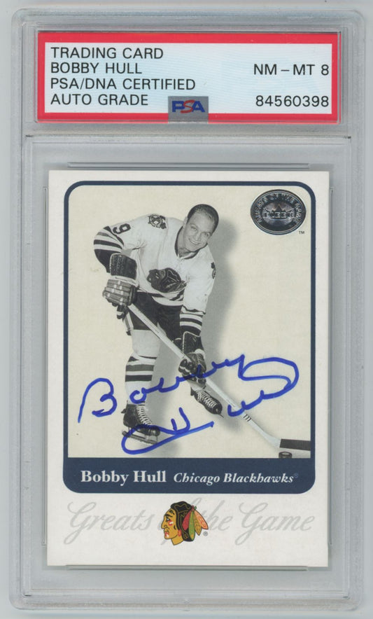 2001 Fleer Greats of the Game Bobby Hull Auto - PSA 8 (Auto Grade)