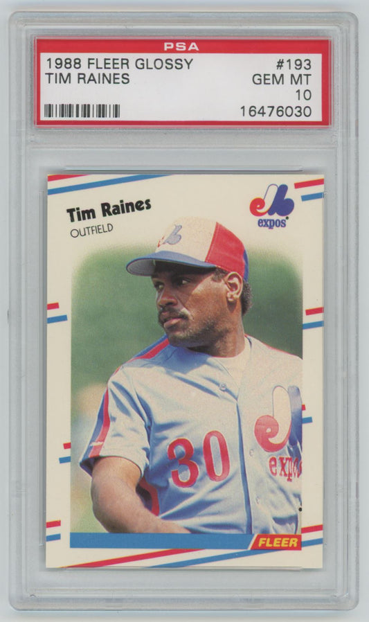 1988 Fleer Glossy Tim Raines #193 - PSA 10