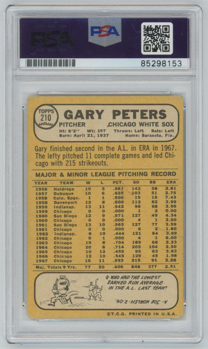 1968 Topps Gary Peters Auto - PSA/DNA Authentic (8153)