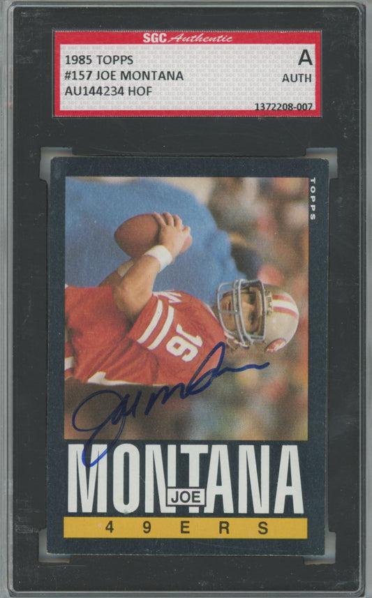 1985 Topps #157 Joe Montana Auto - SGC Authentic