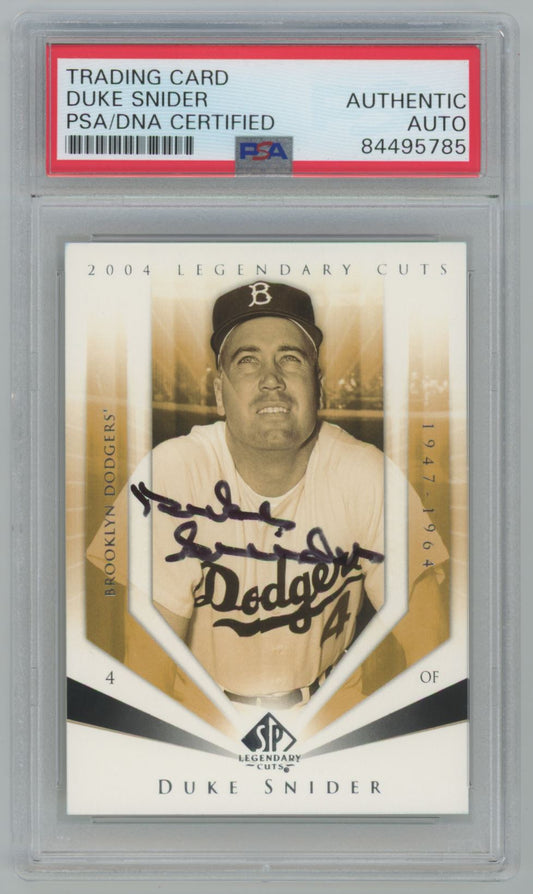 2004 SP Legendary Cuts #29 Duke Snider Auto - PSA/DNA