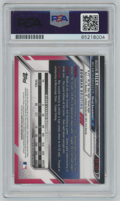 2016 Bowman Draft Austin Riley Auto - PSA/DNA
