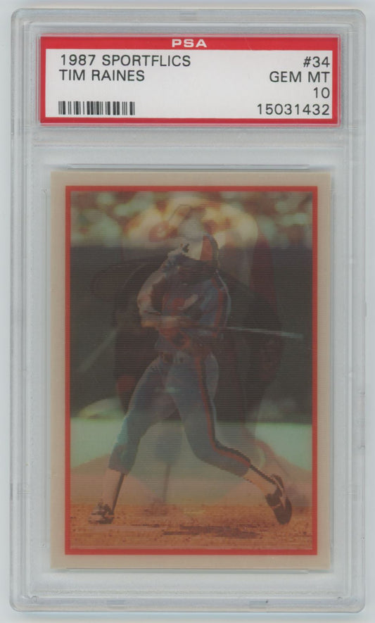 1987 Sportflics Tim Raines #34 - PSA 10