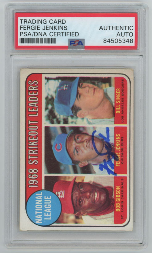 1969 Topps #12 Fergie Jenkins Auto - PSA/DNA